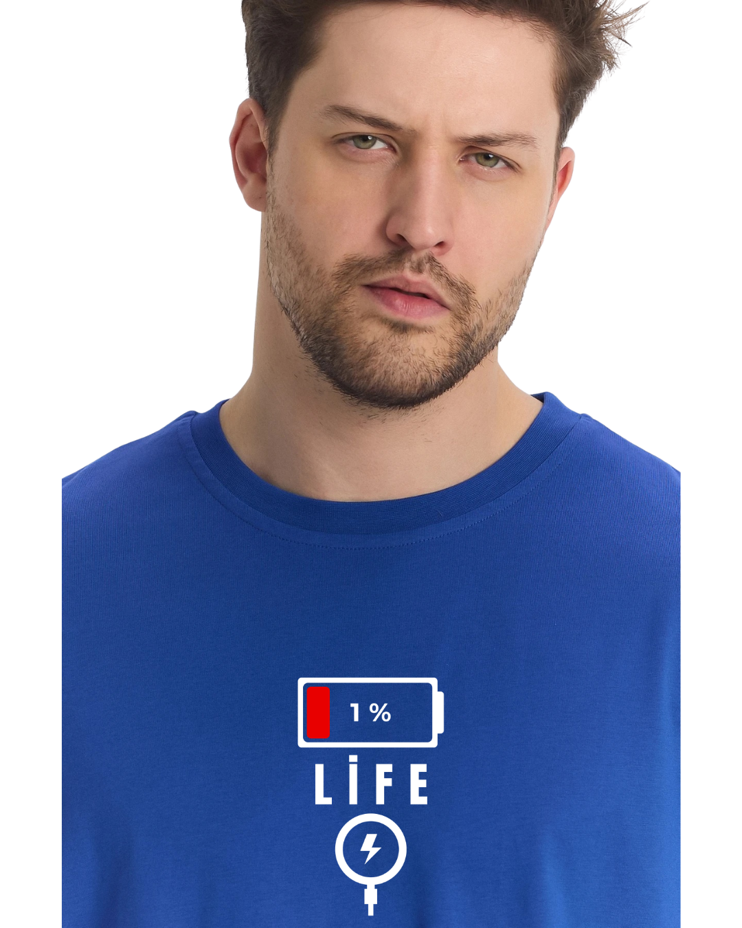 1% Life Oversize T-Shirt - Sax Mavi