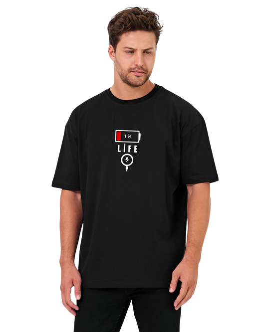 1% Life Oversize T-Shirt - Siyah