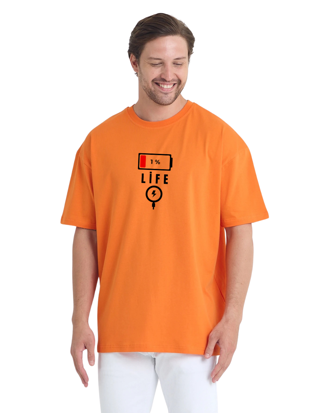 1% Life Oversize T-Shirt - Turuncu