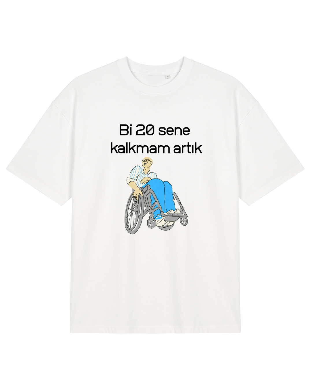 Bi 20 Sene Kalkmam Artık Oversize T-Shirt - Furkan & Samet - Beyaz