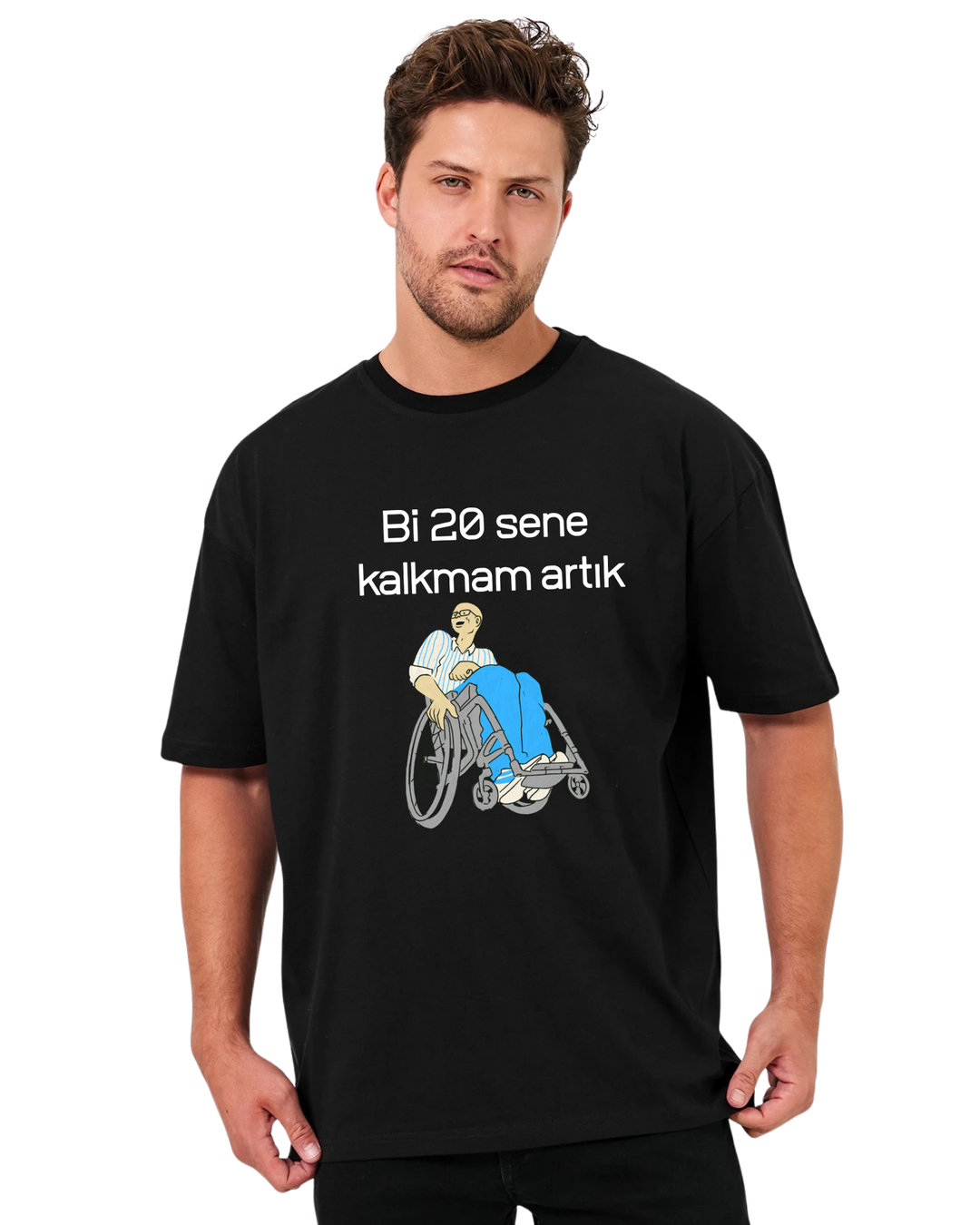 Bi 20 Sene Kalkmam Artık Oversize T-Shirt - Siyah