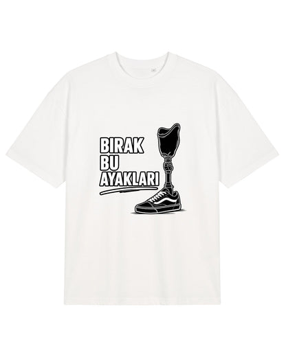Bırak Bu Ayakları Oversize T-Shirt - Furkan & Samet - Beyaz