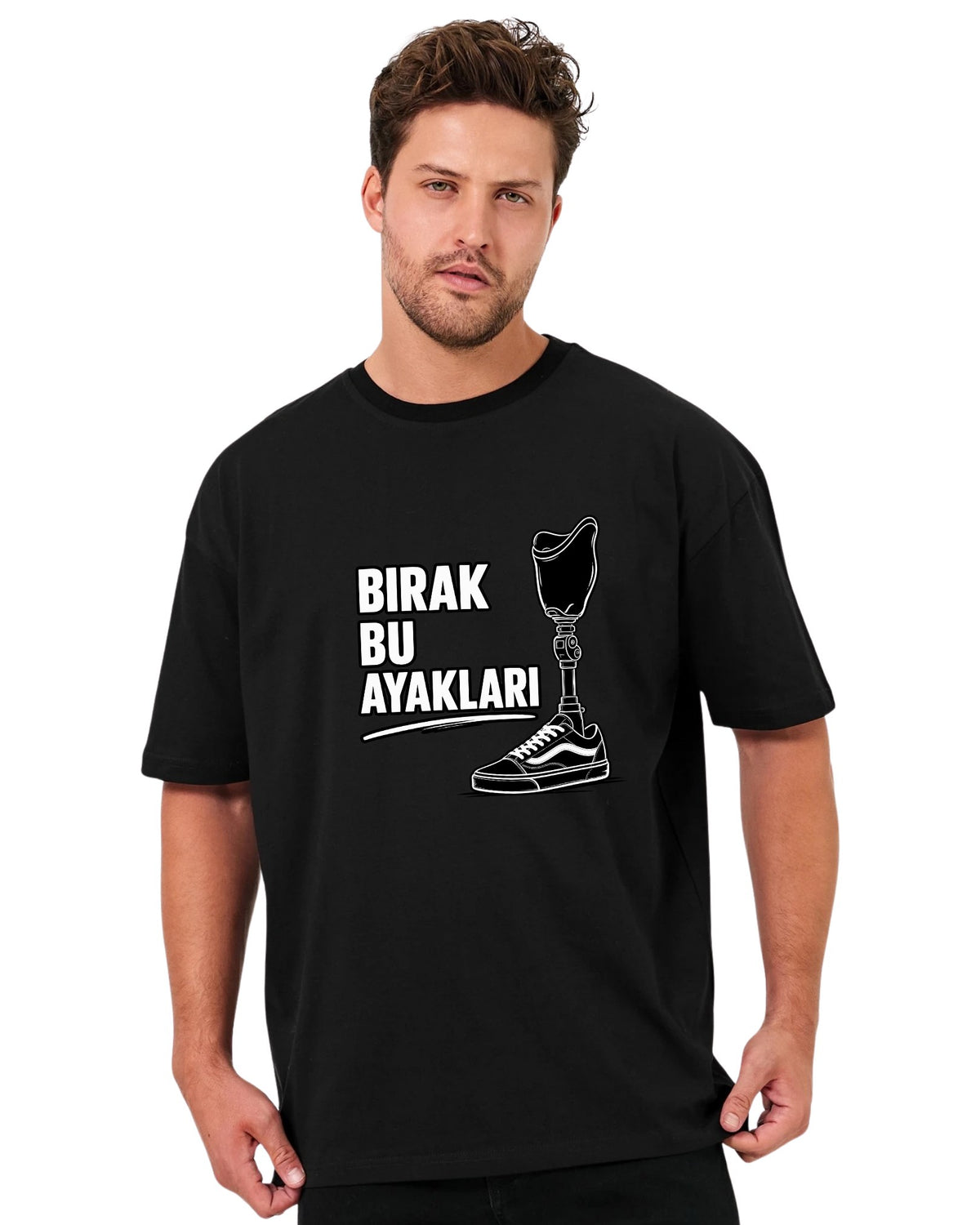 Bırak Bu Ayakları Oversize T-Shirt - Siyah