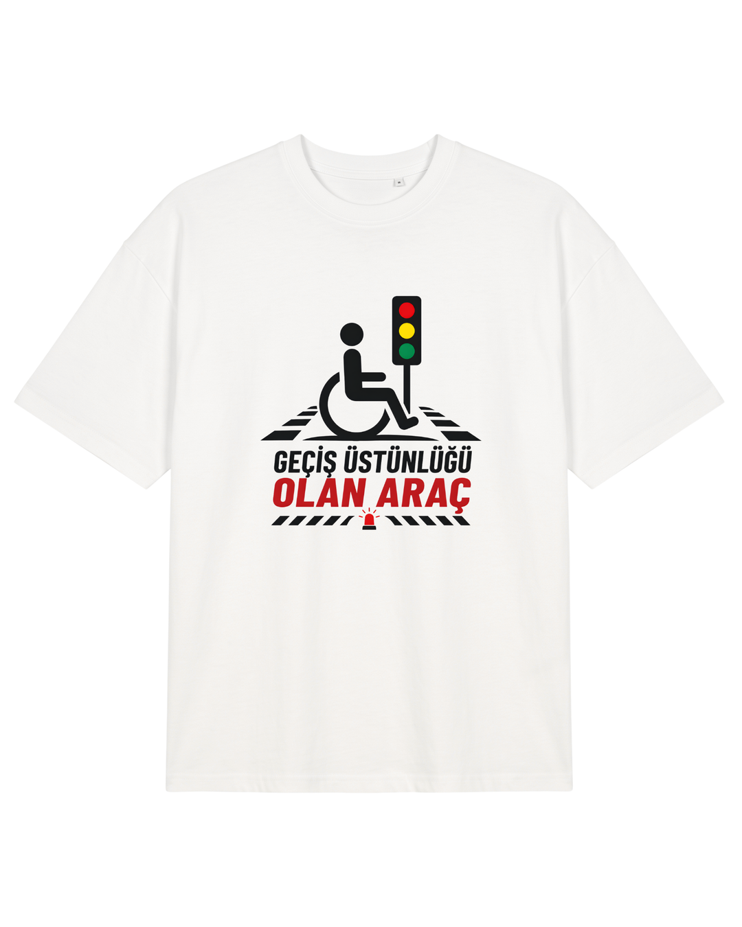 Geçiş Üstünlüğü Olan Araç Oversize T-Shirt - Furkan & Samet - Beyaz