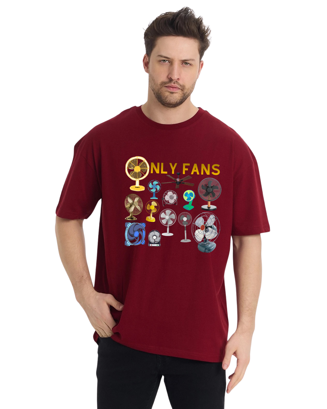 Only Fans Oversize T-Shirt - Bordo