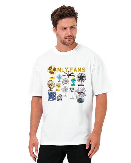 Only Fans Oversize T-Shirt - Beyaz