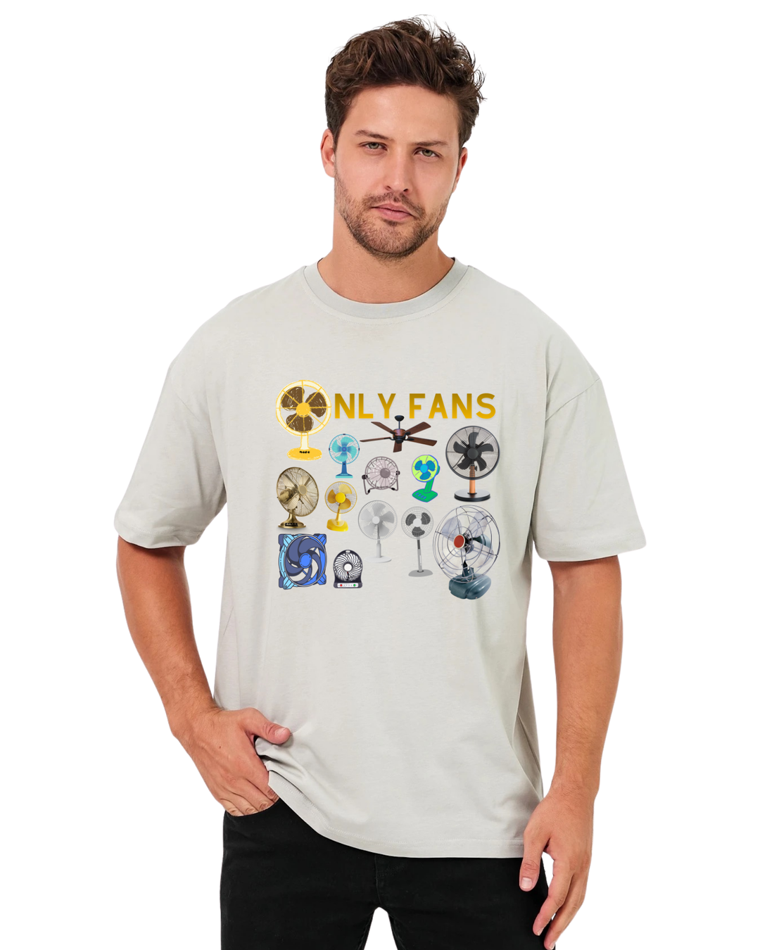 Only Fans Oversize T-Shirt - Taş