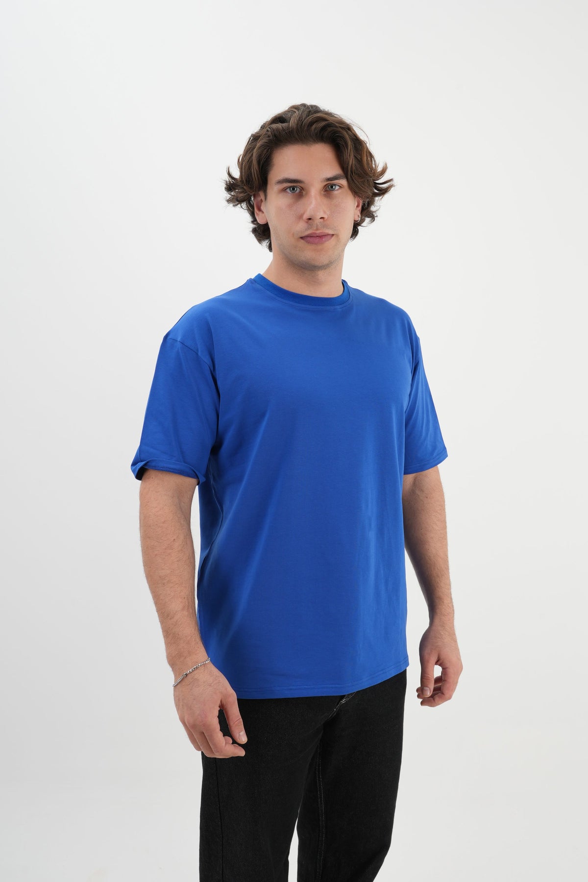 Oversize T-Shirt 24/1 - Sax Mavi