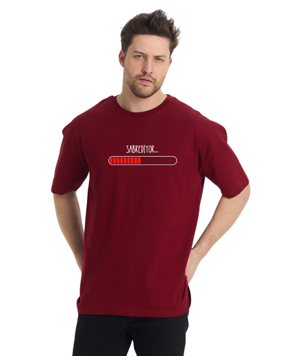 Sabrediyor Oversize T-Shirt - Bordo