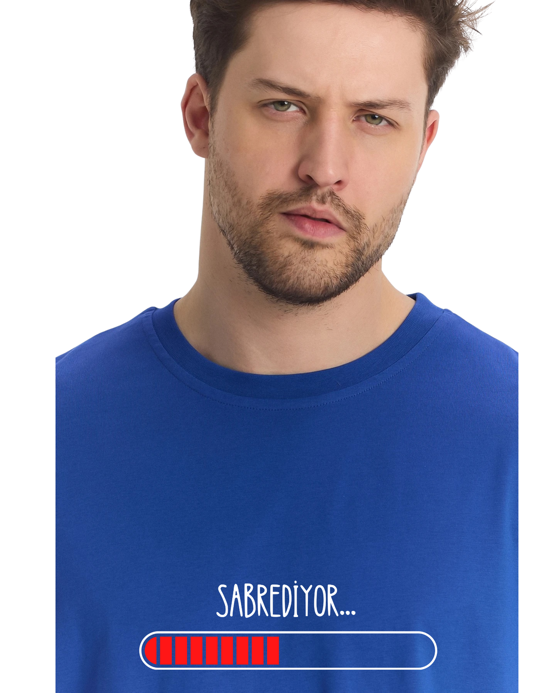 Sabrediyor Oversize T-Shirt - Sax Mavi