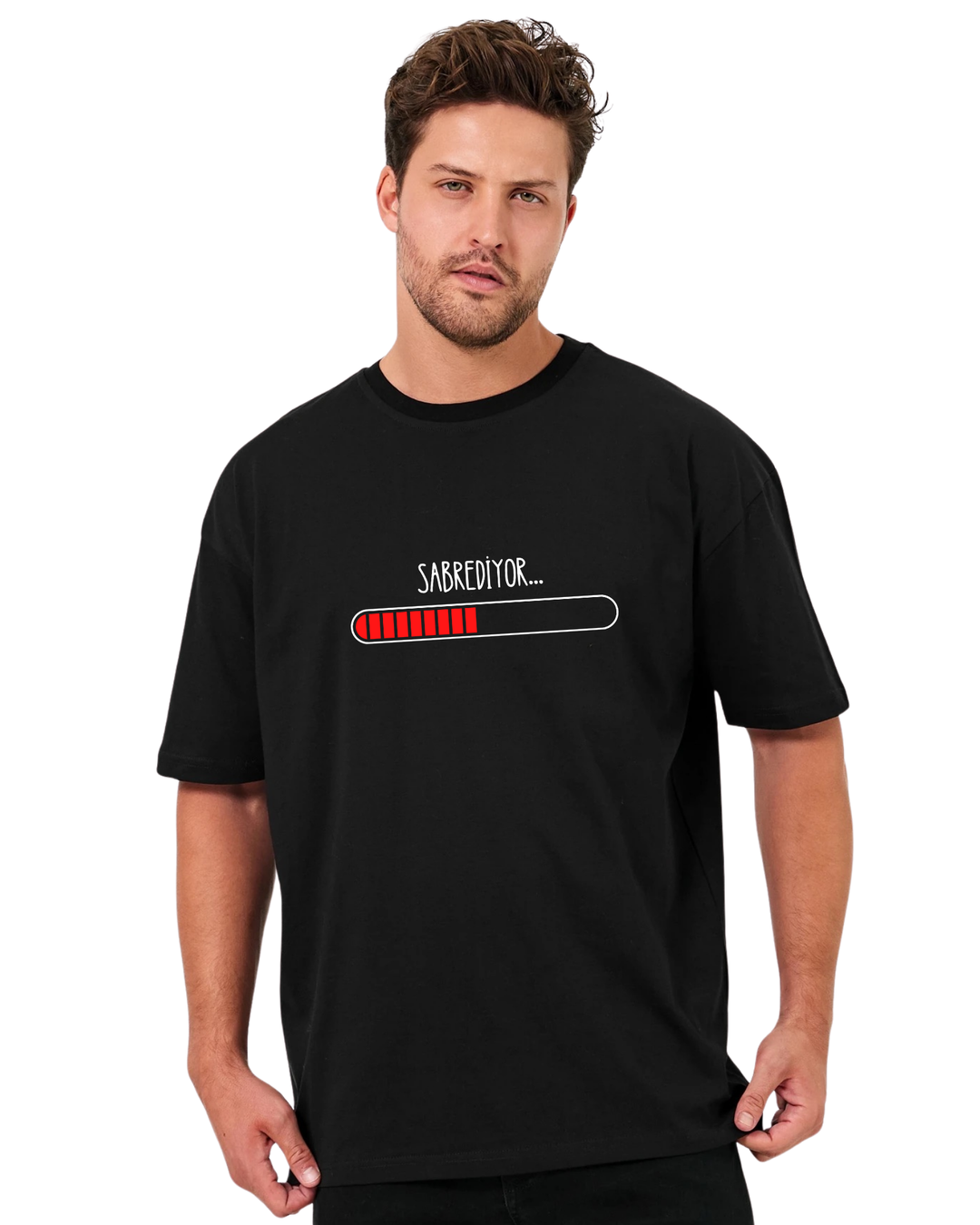 Sabrediyor Oversize T-Shirt - Siyah