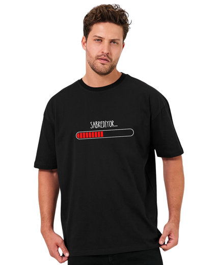Sabrediyor Oversize T-Shirt - Siyah