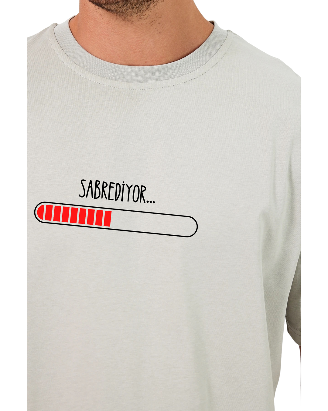 Sabrediyor Oversize T-Shirt - Taş