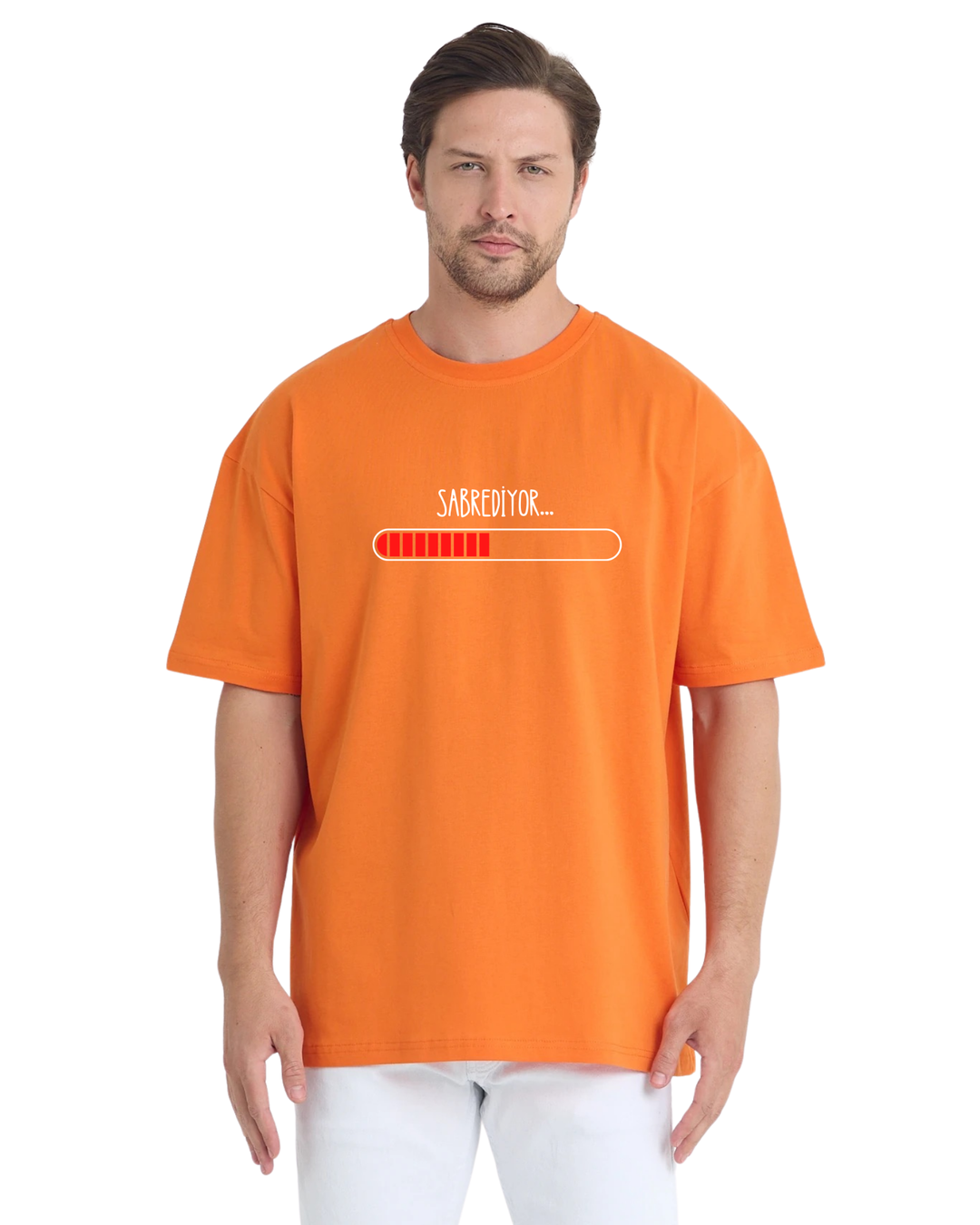 Sabrediyor Oversize T-Shirt - Turuncu