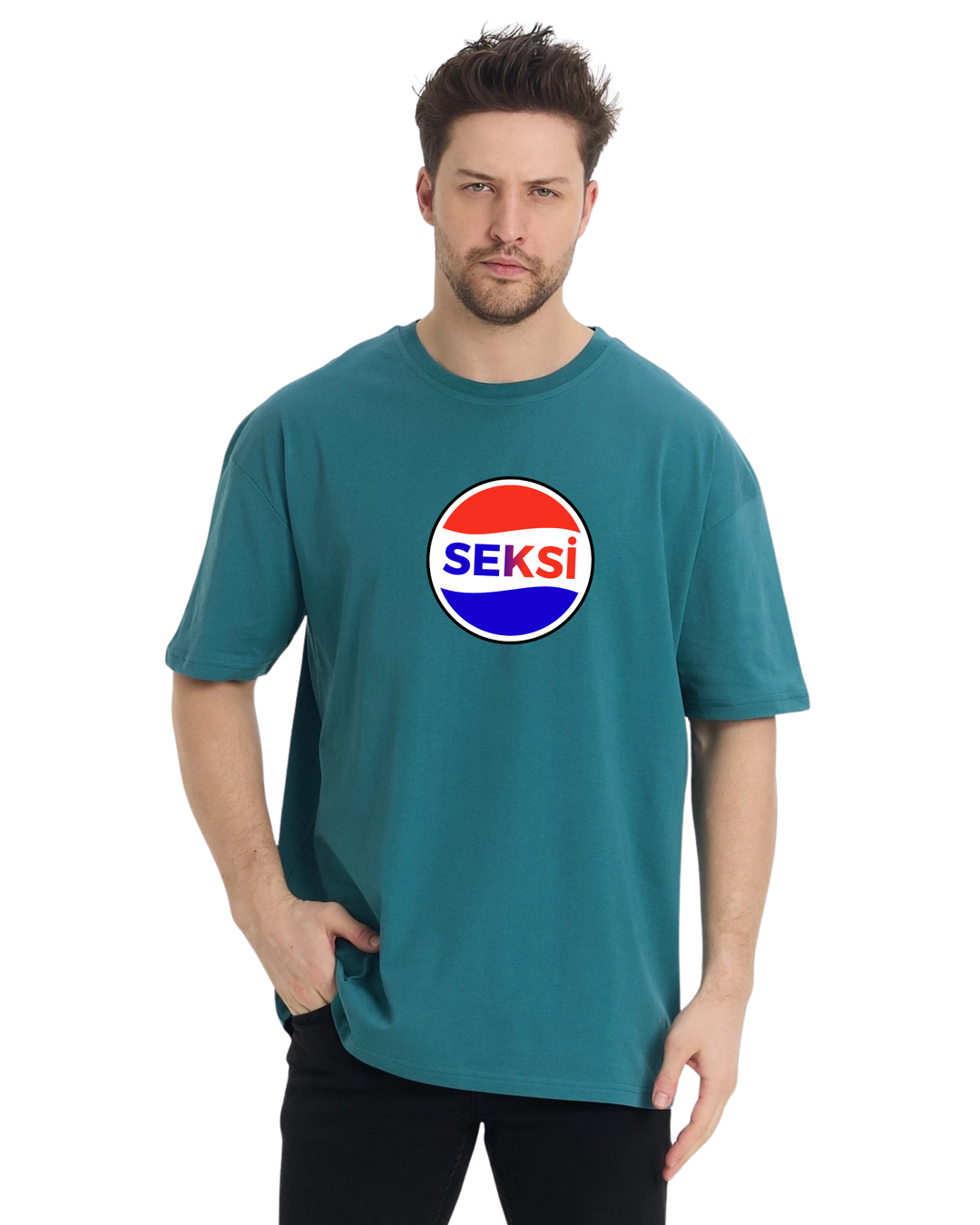 Seksi Oversize T-Shirt - Petrol Yeşili